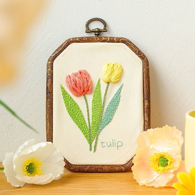 Začiatočnícky DIY set na vyšívanie – materiály pre projekt vo francúzskom štýle vyšívania, ideálny darček pre kamarátku