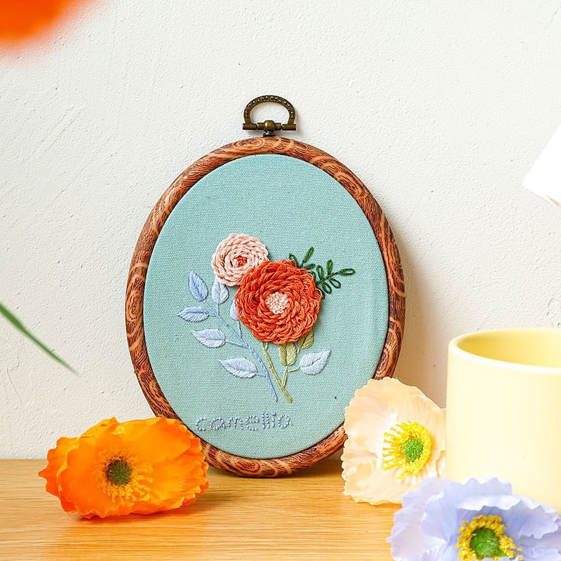 Začiatočnícky DIY set na vyšívanie – materiály pre projekt vo francúzskom štýle vyšívania, ideálny darček pre kamarátku