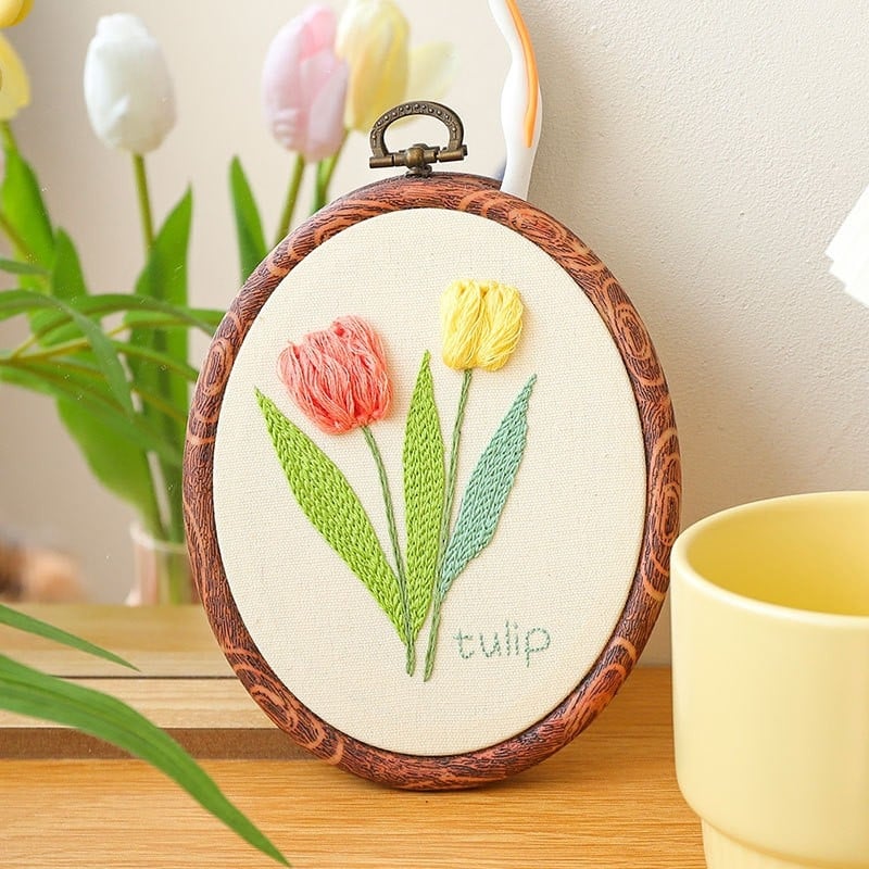 Začiatočnícky DIY set na vyšívanie – materiály pre projekt vo francúzskom štýle vyšívania, ideálny darček pre kamarátku