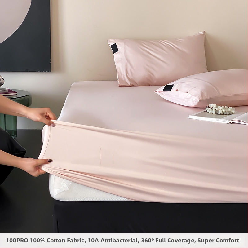 Prémiový antibakteriálny fitted sheet z dlhej bavlny s elastickým lemom, ochranný matrac a trojdielny set z 100% bavlny