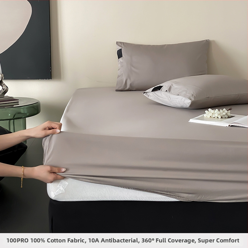 Prémiový antibakteriálny fitted sheet z dlhej bavlny s elastickým lemom, ochranný matrac a trojdielny set z 100% bavlny