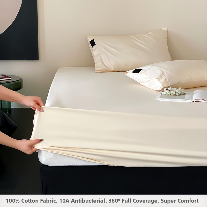Prémiový antibakteriálny fitted sheet z dlhej bavlny s elastickým lemom, ochranný matrac a trojdielny set z 100% bavlny