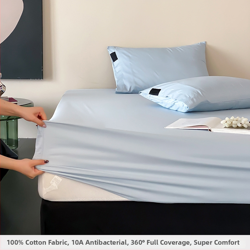Prémiový antibakteriálny fitted sheet z dlhej bavlny s elastickým lemom, ochranný matrac a trojdielny set z 100% bavlny