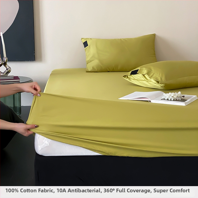 Prémiový antibakteriálny fitted sheet z dlhej bavlny s elastickým lemom, ochranný matrac a trojdielny set z 100% bavlny