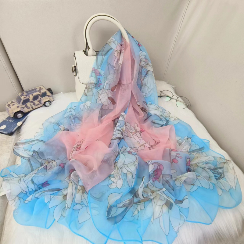 Yourou yarn šal od umjetne svile, 190×90 cm — lagan, s UV zaštitom, elegantan svakodnevni stil