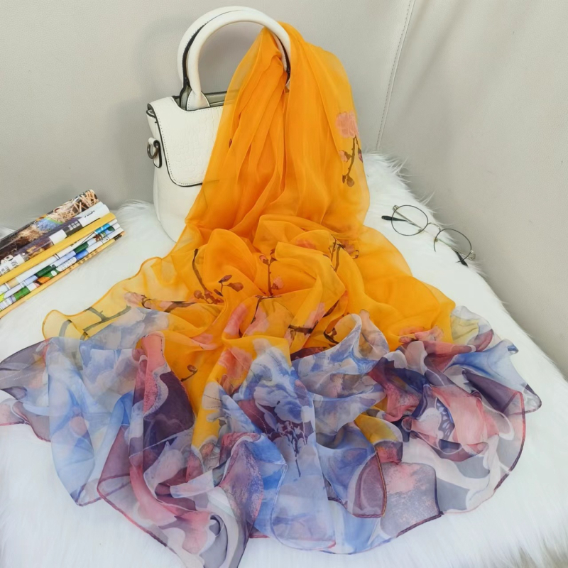 Yourou yarn šal od umjetne svile, 190×90 cm — lagan, s UV zaštitom, elegantan svakodnevni stil
