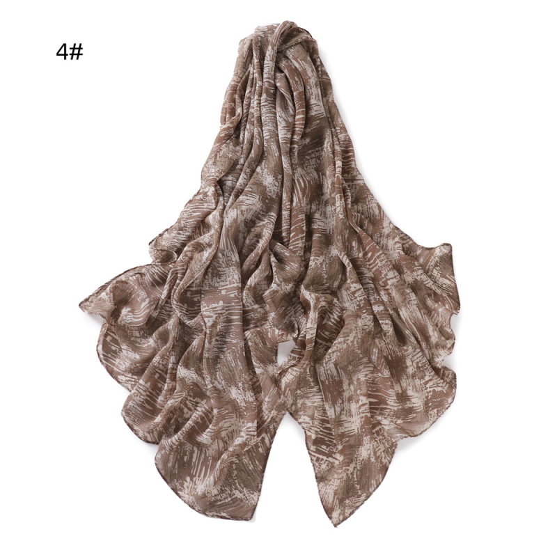 Gyöngyházfényű chiffon sál leopárd mintával és apró virágos kockás mintával, hosszú kendő nőknek, 70×175 cm, napvédelmi funkció