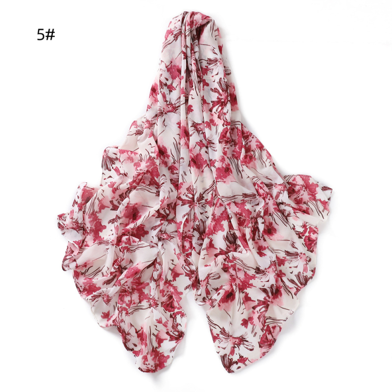 Gyöngyházfényű chiffon sál leopárd mintával és apró virágos kockás mintával, hosszú kendő nőknek, 70×175 cm, napvédelmi funkció