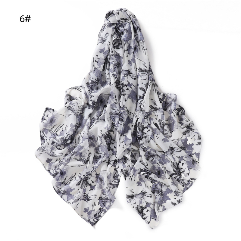 Gyöngyházfényű chiffon sál leopárd mintával és apró virágos kockás mintával, hosszú kendő nőknek, 70×175 cm, napvédelmi funkció