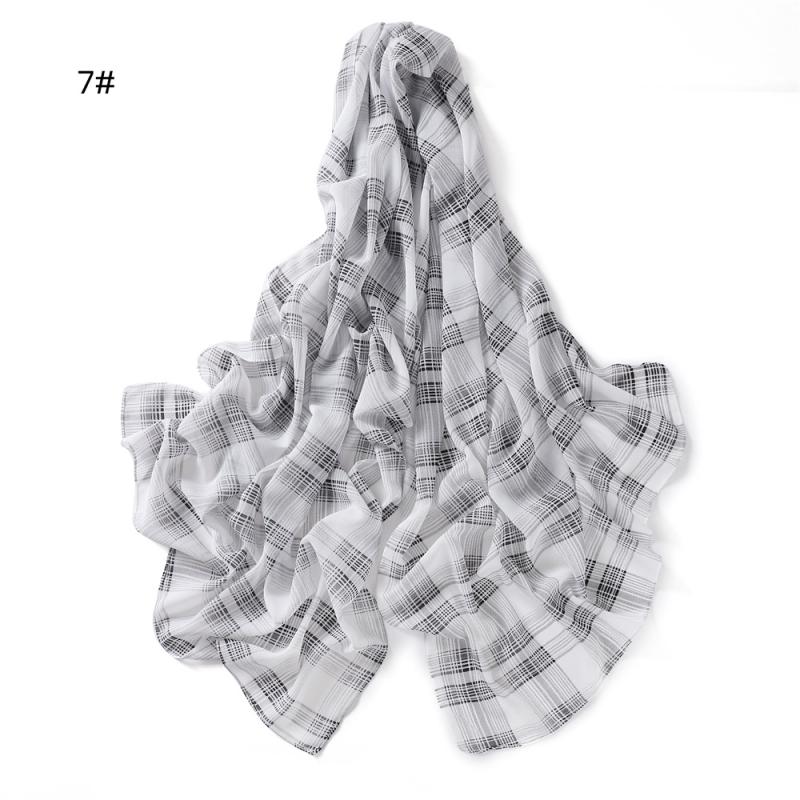 Gyöngyházfényű chiffon sál leopárd mintával és apró virágos kockás mintával, hosszú kendő nőknek, 70×175 cm, napvédelmi funkció