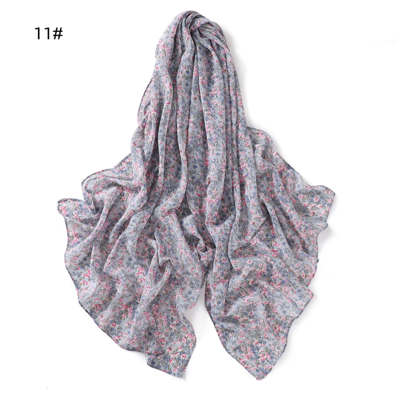 Gyöngyházfényű chiffon sál leopárd mintával és apró virágos kockás mintával, hosszú kendő nőknek, 70×175 cm, napvédelmi funkció