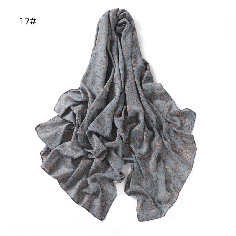 Gyöngyházfényű chiffon sál leopárd mintával és apró virágos kockás mintával, hosszú kendő nőknek, 70×175 cm, napvédelmi funkció