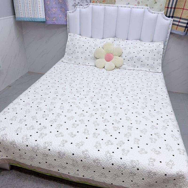 Geometrický set prehoz na posteľ a obliečok na vankúš, 200×230 cm, všetky ročné obdobia, hrubé prešívanie