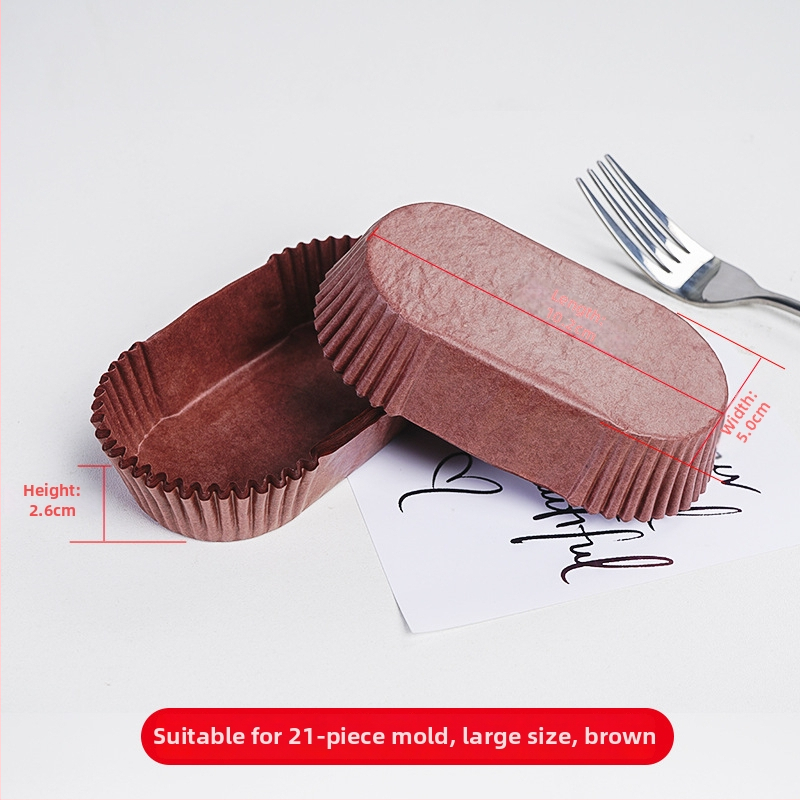 Jednorázová obdĺžniková papierová tácka s tvarom lode, oválny dizajn, 36 formičiek na tortu a 21 formičiek na muffin, olejodolný povlak na pečenie