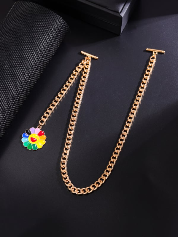 Elegantný golierový reťaz na košeľu, doplnok k obleku a corsage