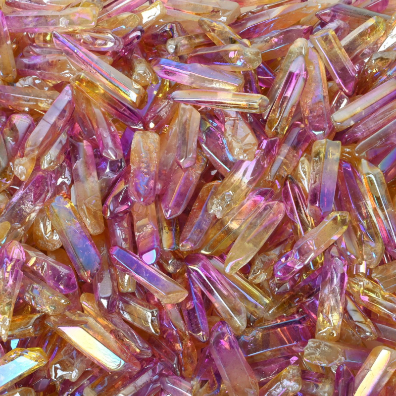 Prirodni bijeli kristalni stupac, elektroplatinirani kristalni ukras za dom, mineralne kristalne trake