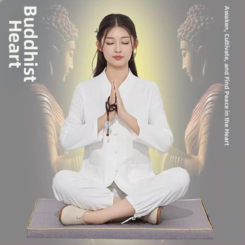 Zen meditácie oblečenie z bavlny a ľanu pre ženy aj mužov — jednoduché buddhistické rúcho na meditáciu