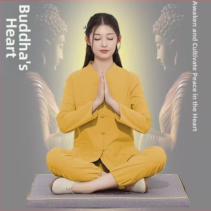 Zen meditácie oblečenie z bavlny a ľanu pre ženy aj mužov — jednoduché buddhistické rúcho na meditáciu