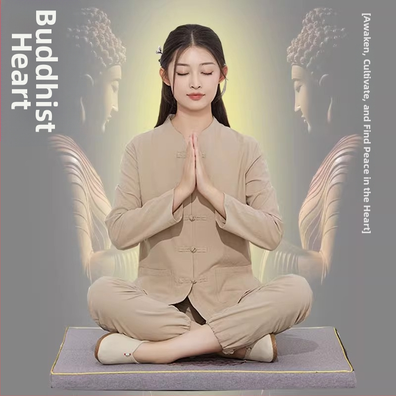 Zen meditácie oblečenie z bavlny a ľanu pre ženy aj mužov — jednoduché buddhistické rúcho na meditáciu