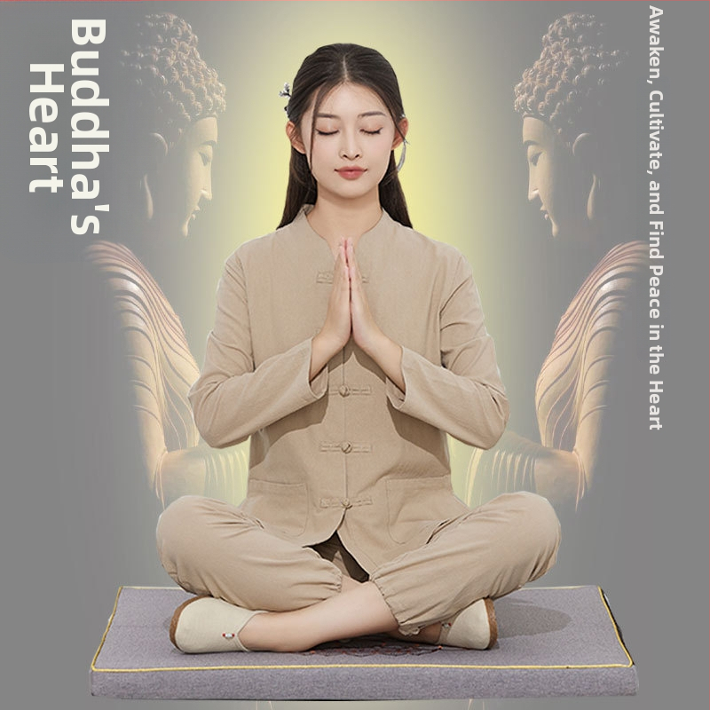 Zen meditácie oblečenie z bavlny a ľanu pre ženy aj mužov — jednoduché buddhistické rúcho na meditáciu