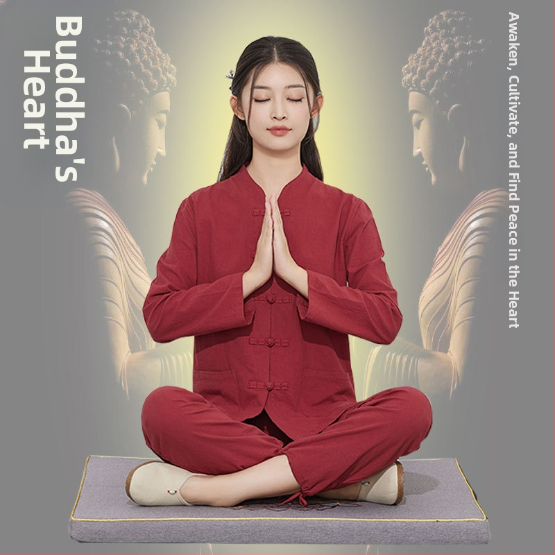 Zen meditácie oblečenie z bavlny a ľanu pre ženy aj mužov — jednoduché buddhistické rúcho na meditáciu