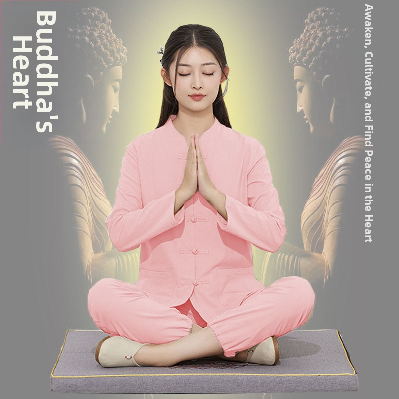 Zen meditácie oblečenie z bavlny a ľanu pre ženy aj mužov — jednoduché buddhistické rúcho na meditáciu