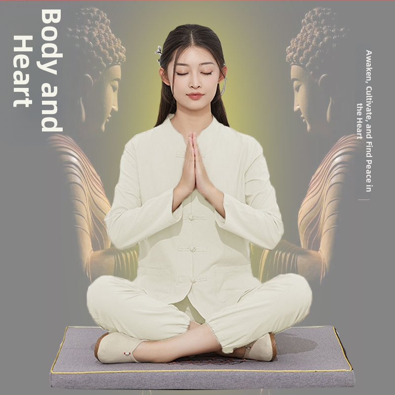 Zen meditácie oblečenie z bavlny a ľanu pre ženy aj mužov — jednoduché buddhistické rúcho na meditáciu