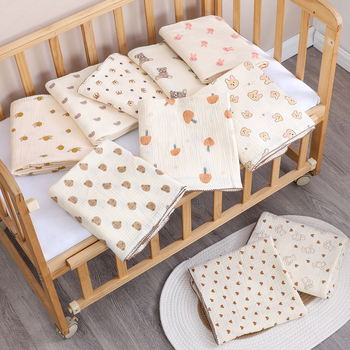Két rétegű pamut swaddle takaró, aranyos mintával, puha és nedvszívó újszülötteknek