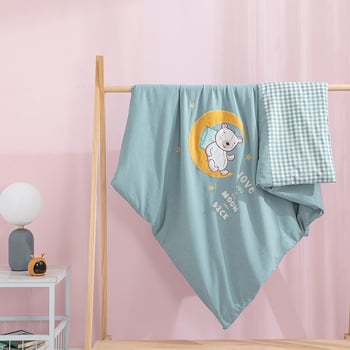 Set de lenjerie pentru copii din bumbac 100%, bumbac spălat, broderie prin appliqué, pentru grădiniță, temă desen animat