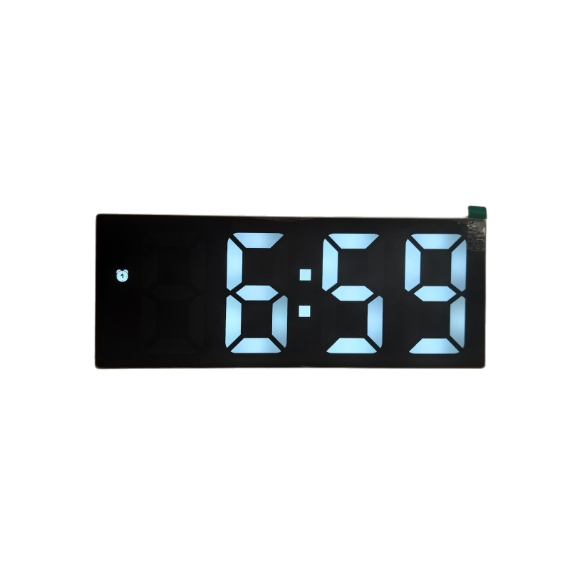 Hlasovo ovlávaný LED zrkadlový budík, moderný minimalistický stolný elektronický budík s veľkou obrazovkou