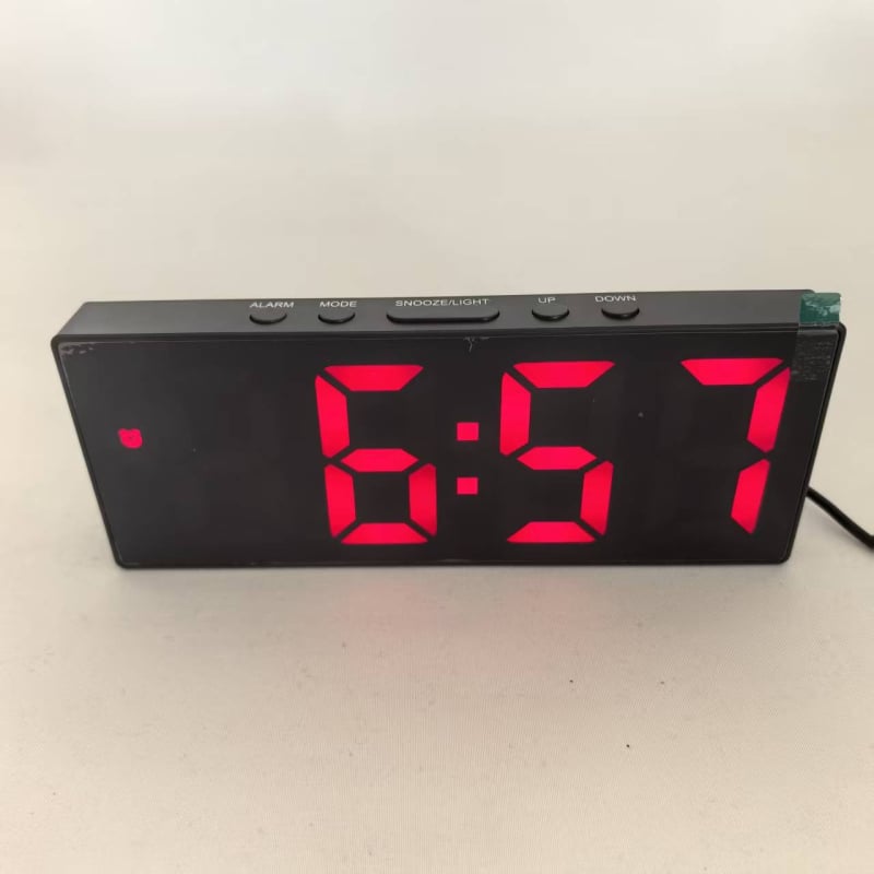 Hlasovo ovlávaný LED zrkadlový budík, moderný minimalistický stolný elektronický budík s veľkou obrazovkou
