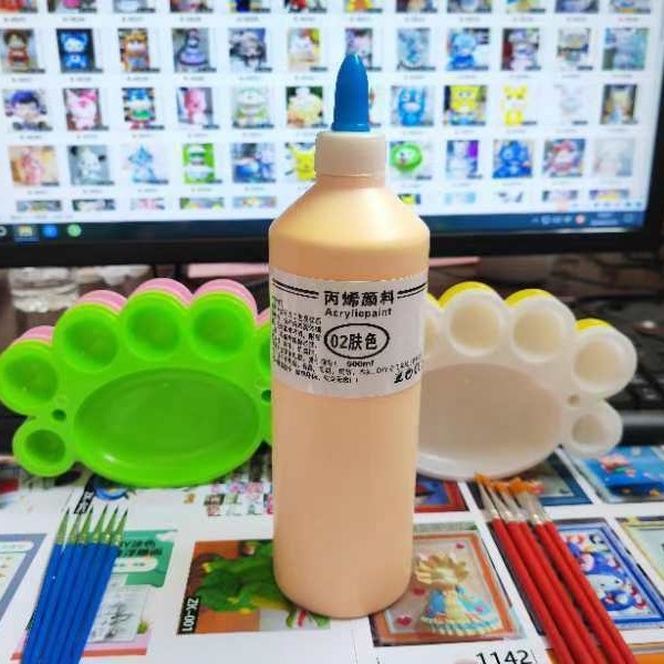 Akrilne boje za umjetnost, 500 ml, kutija s 12 boja, velika boca