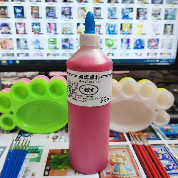 Akrilne boje za umjetnost, 500 ml, kutija s 12 boja, velika boca