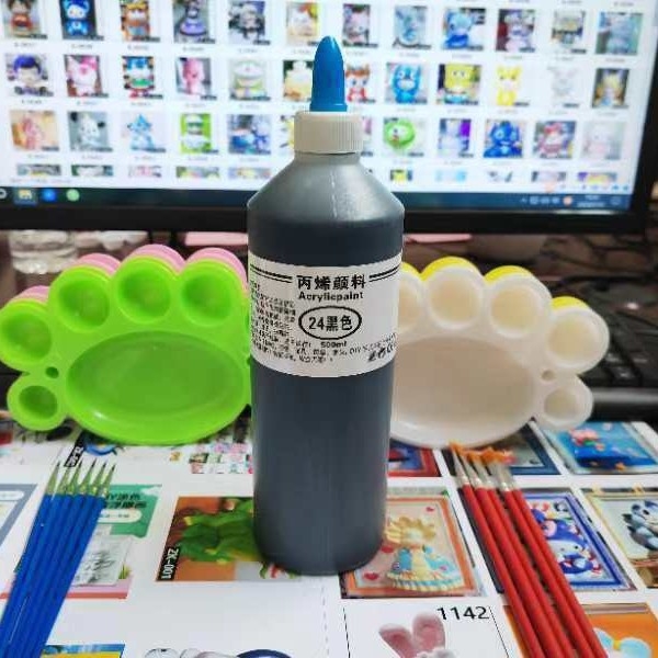 Akrilne boje za umjetnost, 500 ml, kutija s 12 boja, velika boca