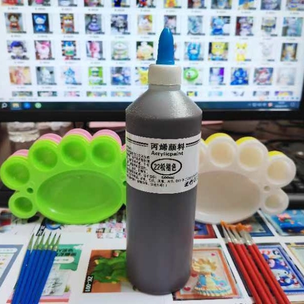 Akrilne boje za umjetnost, 500 ml, kutija s 12 boja, velika boca