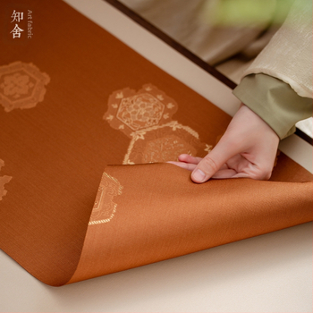 Zhishe brokátový čajový set s motívom Chang’an chrysanthemum, jacquard s zlatými vláknami, čínske retro látky, bežec na čajový stolík a čajová podložka