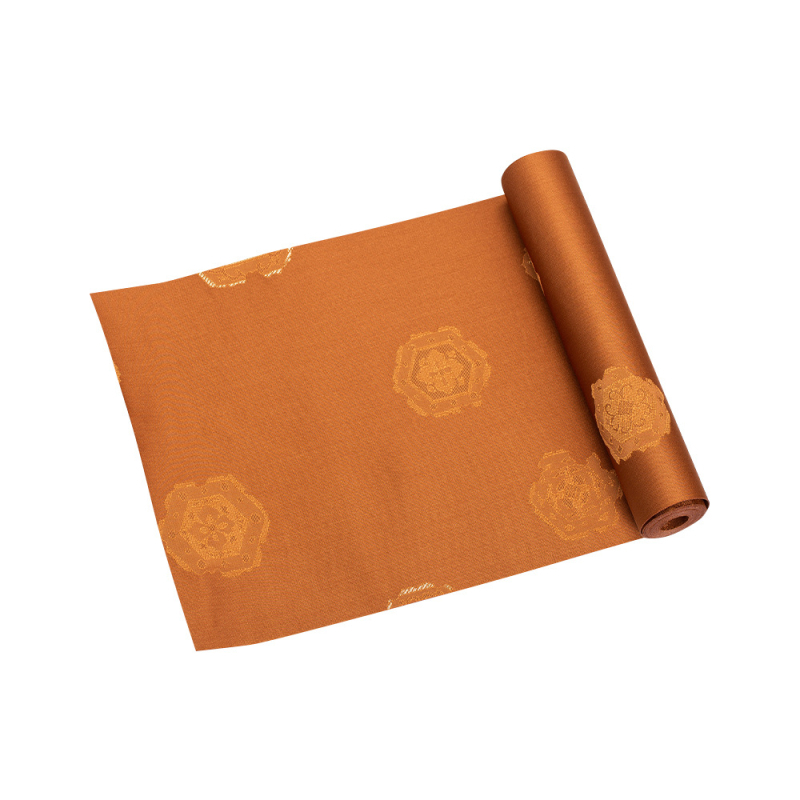 Zhishe brokátový čajový set s motívom Chang’an chrysanthemum, jacquard s zlatými vláknami, čínske retro látky, bežec na čajový stolík a čajová podložka