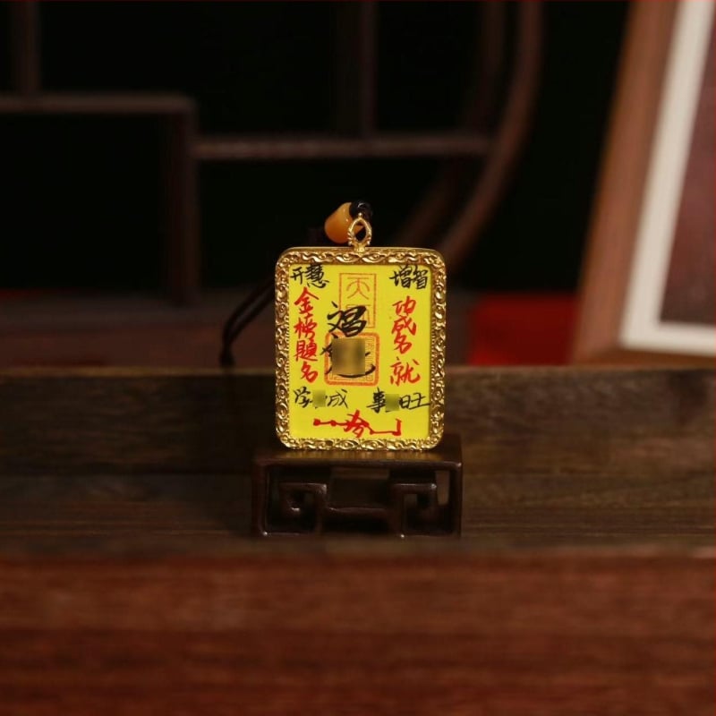 Ručne maľovaný cinnabar talizman pre bohatstvo a blahobyt, taoistický thangka