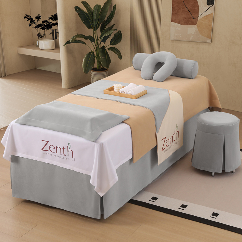 Štvordielny set prikrývky na posteľ pre kozmetický salón – ľahká luxusná elegancia, masážna terapia hlavy a starostlivosť o riasy