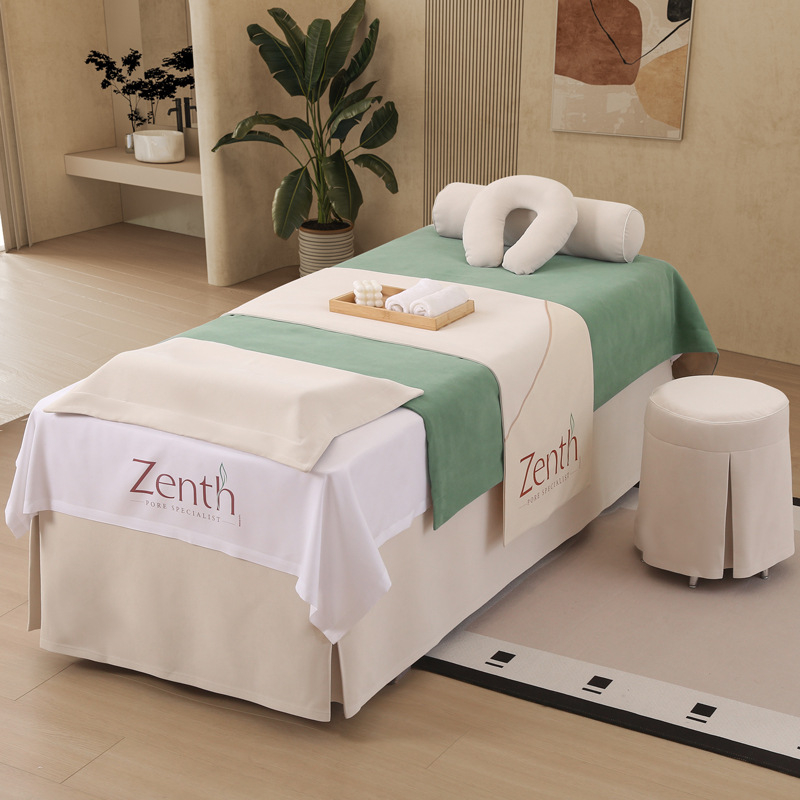Štvordielny set prikrývky na posteľ pre kozmetický salón – ľahká luxusná elegancia, masážna terapia hlavy a starostlivosť o riasy