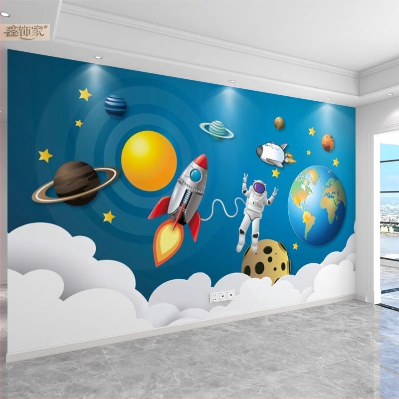 Detská tapeta s astronautom – nástenná maľba do chlapčenskej izby