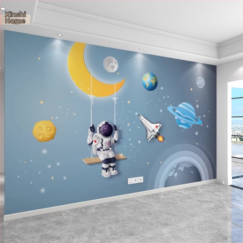 Detská tapeta s astronautom – nástenná maľba do chlapčenskej izby
