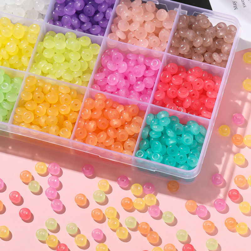 17 boja staklenih perli s imitacijom jadeita, plosnatog okruglog oblika, šarene staklene perle, rupa 1,5 mm, materijal za DIY lančić za mobitel