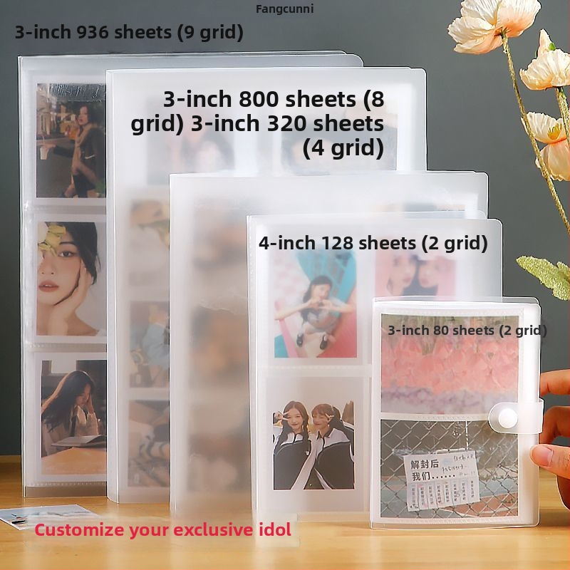 Instax štýl fotoalbum, 3-palcový, mriežky 4×4 a 9×9, kartičky na alfabetizáciu, pohľadnice, album na fotografie