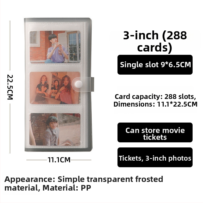 Instax štýl fotoalbum, 3-palcový, mriežky 4×4 a 9×9, kartičky na alfabetizáciu, pohľadnice, album na fotografie