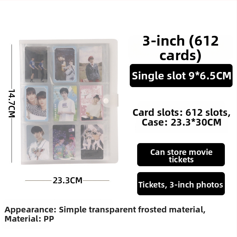 Instax štýl fotoalbum, 3-palcový, mriežky 4×4 a 9×9, kartičky na alfabetizáciu, pohľadnice, album na fotografie