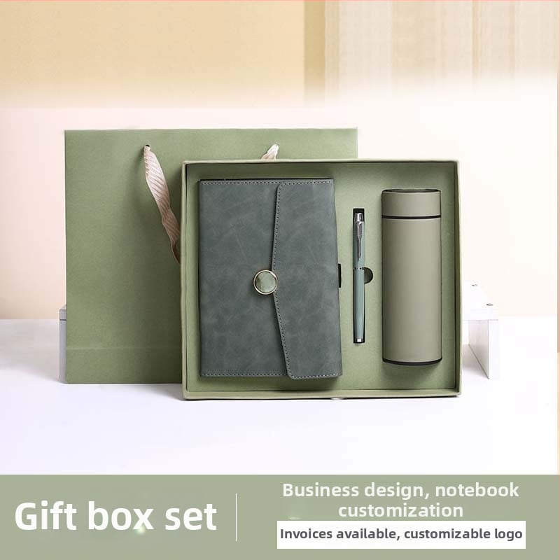 Time A5 poznámkovník s logom, hrubé PU puzdro, elegantný obchodný zápisník na stretnutia, luxusný darčekový set