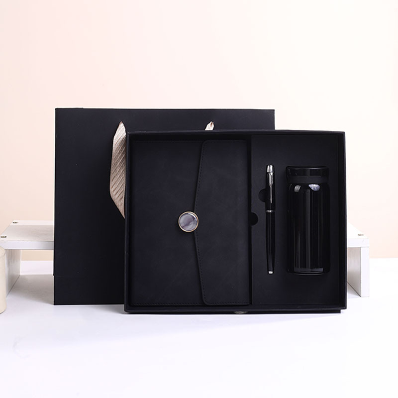 Time A5 poznámkovník s logom, hrubé PU puzdro, elegantný obchodný zápisník na stretnutia, luxusný darčekový set