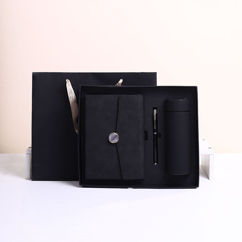 Time A5 poznámkovník s logom, hrubé PU puzdro, elegantný obchodný zápisník na stretnutia, luxusný darčekový set
