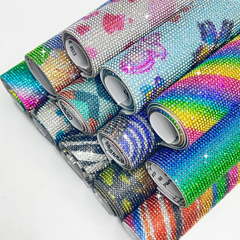Šarena leopard uzorak rhinestones appliqué s ljepilom za tkaninu